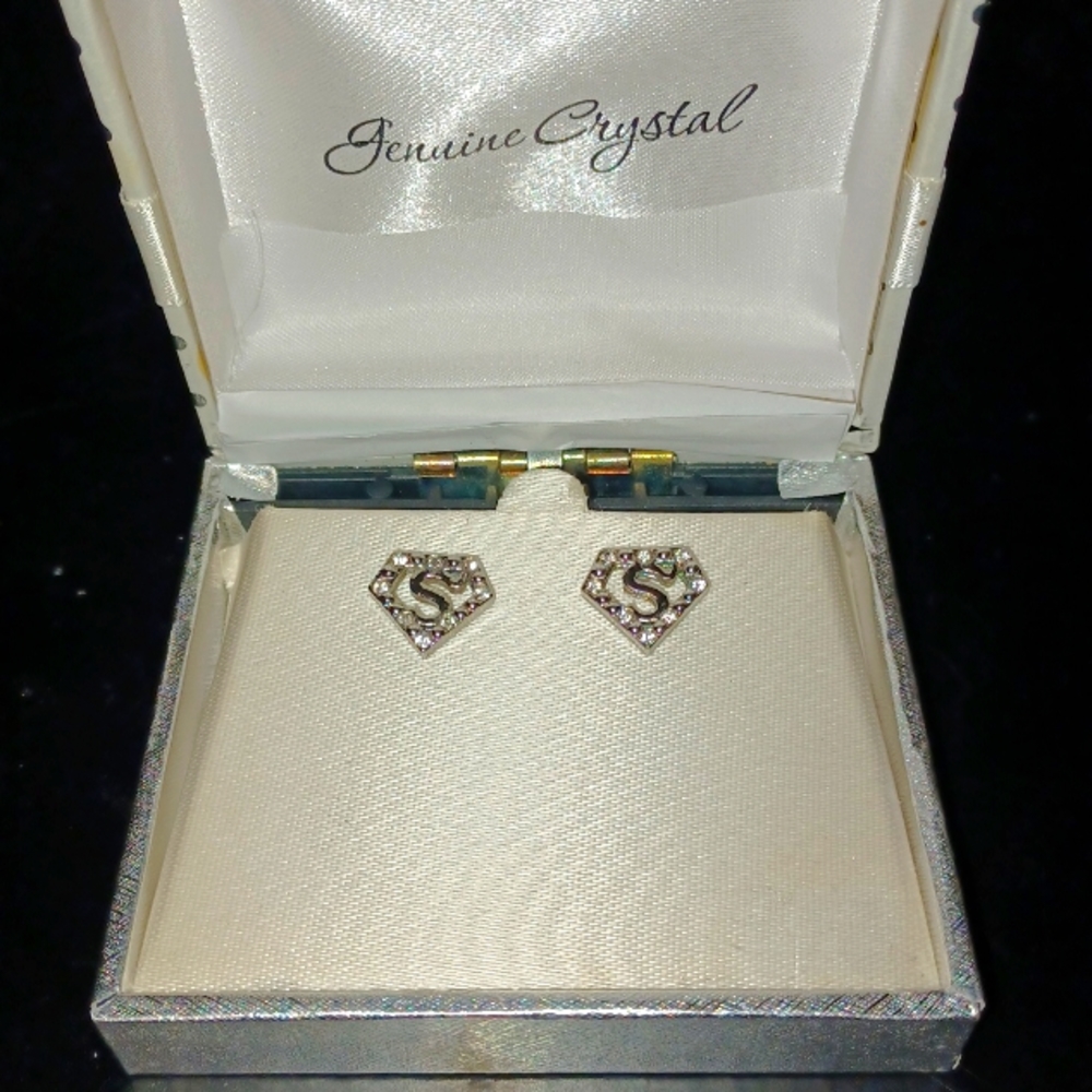 Silver "Superman" Earrings